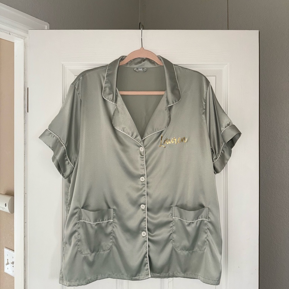 Bridesmaid “Lauren” Button-Up Pajama Set